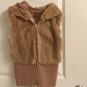 Arden B real rabbit fur sweater vest size small