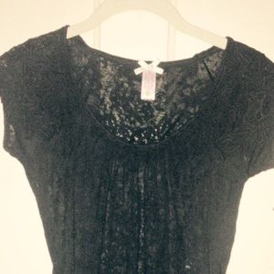 Cute brand new black shirt with lace