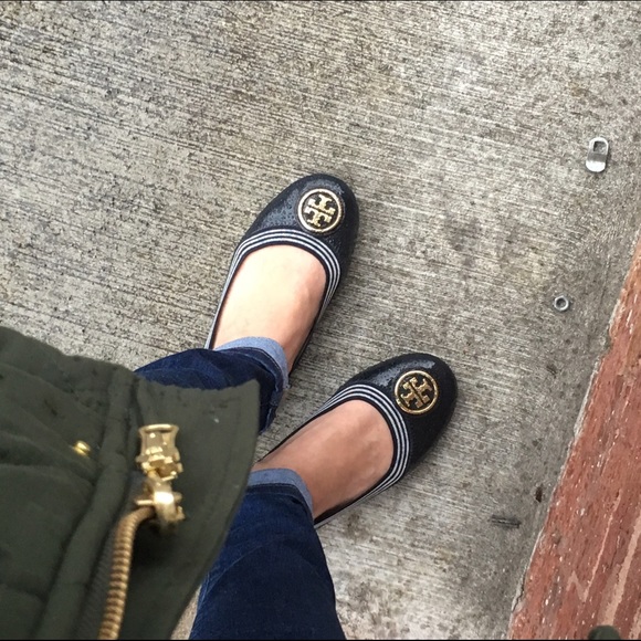 Tory Burch Navy Caroline Flats