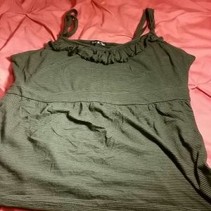 Torrid  green and black stripped tank top