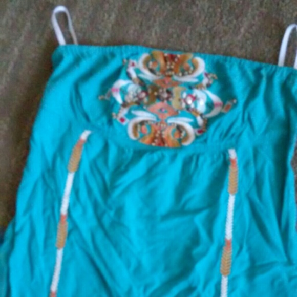 Teal tube top dress