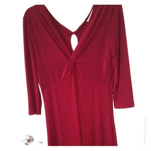 Sexy. Deep red dress