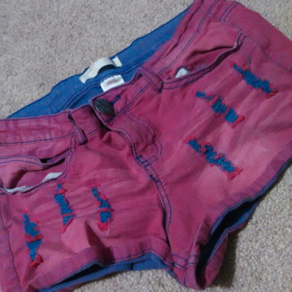 pink and blue shorts