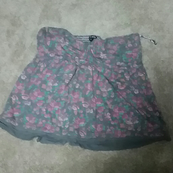 Floral torrid strapless top