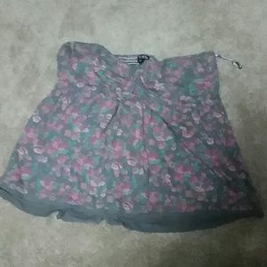 Floral torrid strapless top