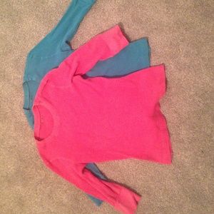 Two 3 dot waffle texture shirts