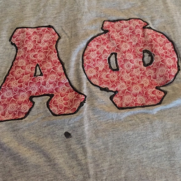 Grey tank top with Alpha Phi sorority letters! - Picture 2 of 3