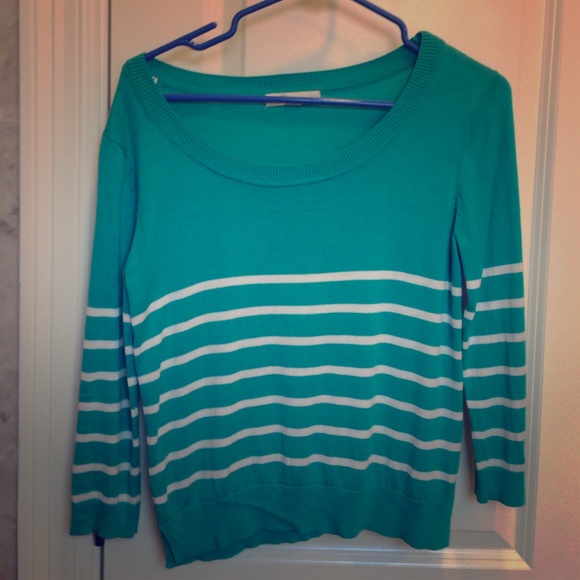 Striped teal sweater