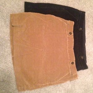 Two corduroy banana republic skirts