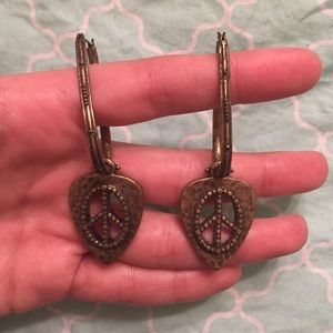 Lucky brand peace sign earrings