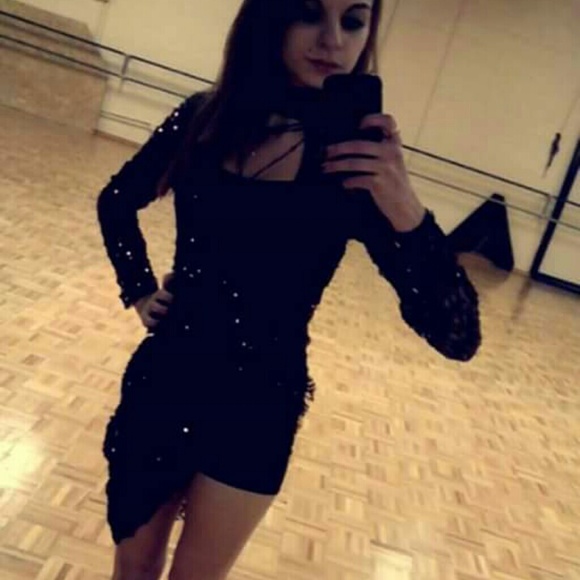 Black and red lace party dress