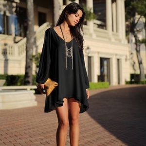 black chiffon dress & lace open back crop