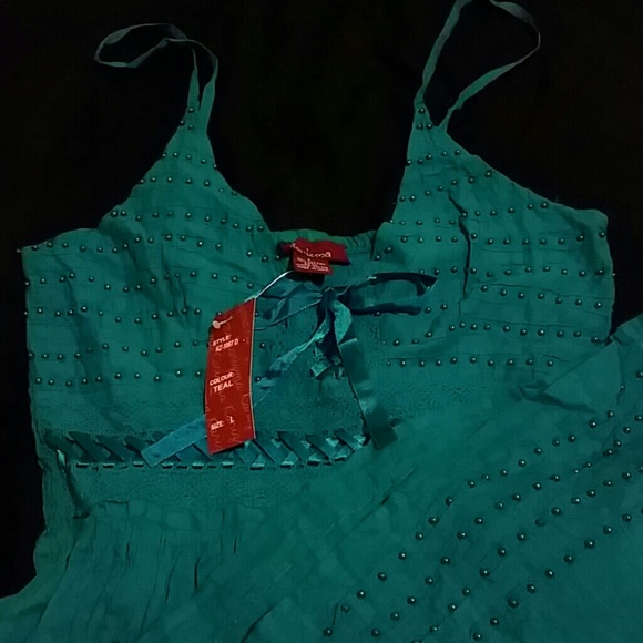 Teal Summer Dress - Picture 3 of 3