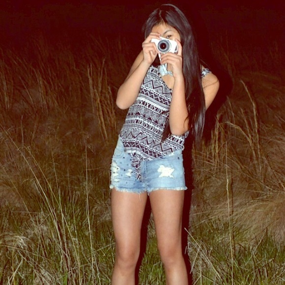 High waisted shorts with studs