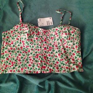 Strawberry patterned bustier