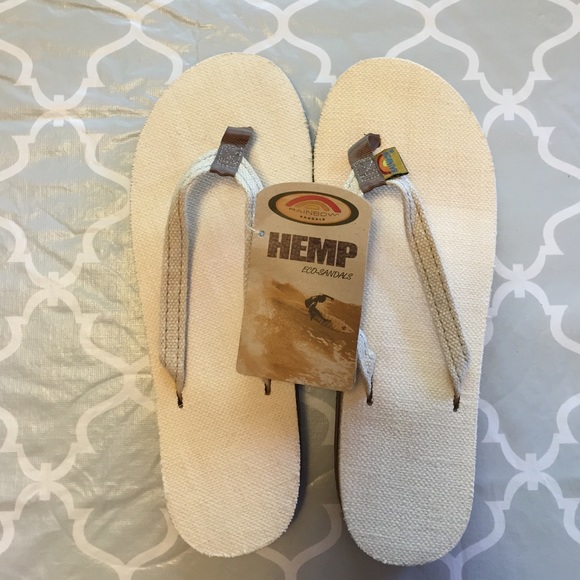 NWT Rainbow hemp sandals size 7 (Rare platform!)