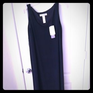 Navy blue silk dress