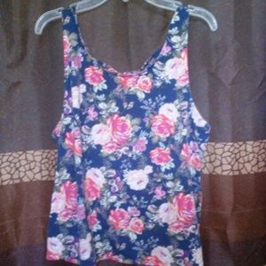 Adorable blue flower print top