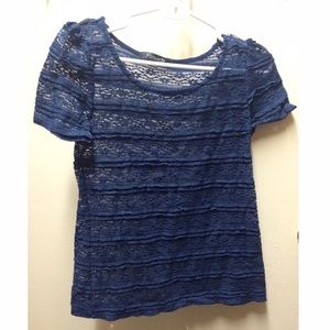 Sheer Navy Short Sleeved Shirt