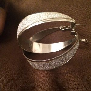 Silver sparkle earrings