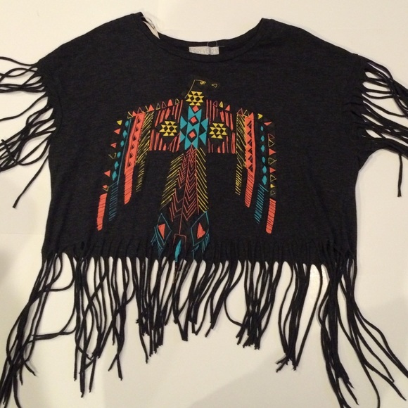 Forever 21 Fringe Bird Shirt