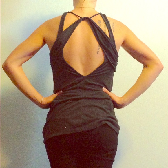 Gray Low Back Tank Top