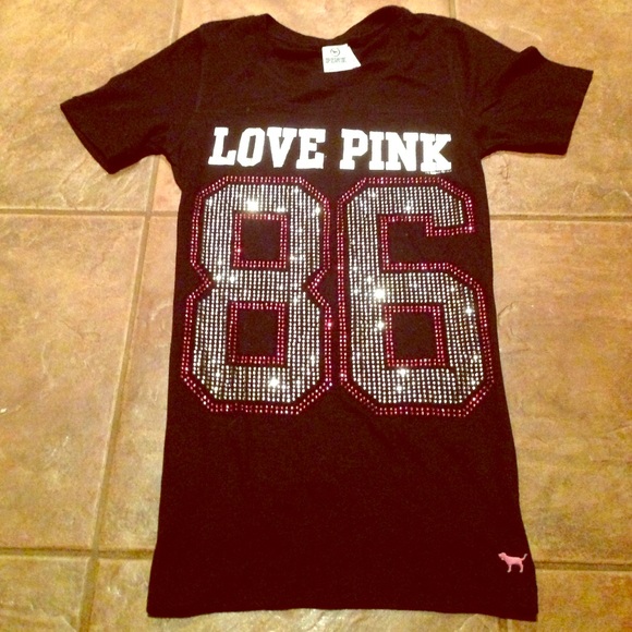 Victoria's Secret Pink 86 Rhinestone Bling T-shirt
