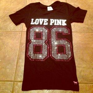 Victoria's Secret Pink 86 Rhinestone Bling T-shirt
