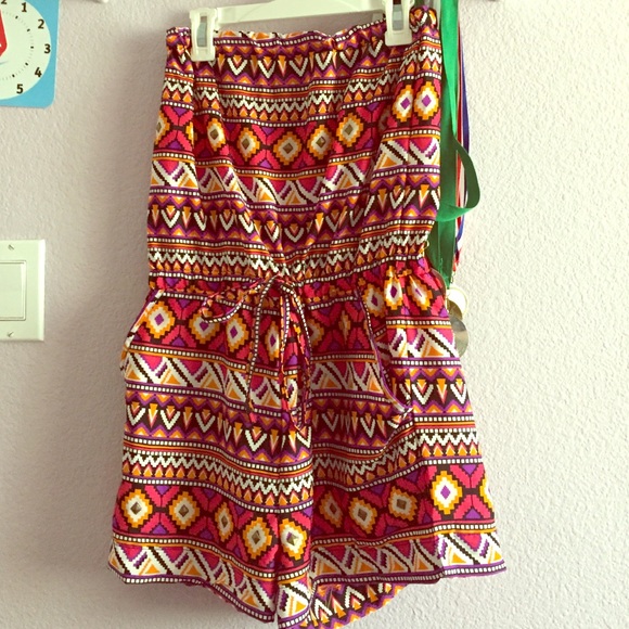 Strapless Tribal Romper