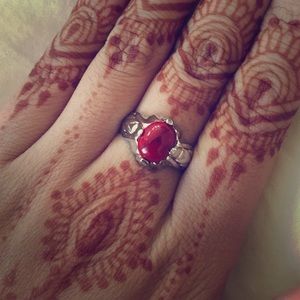 Red stone ring