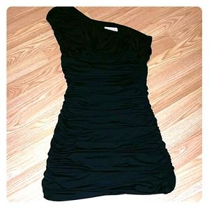 One shoulder little black dress