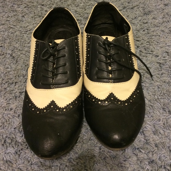 Black and white maryjanes