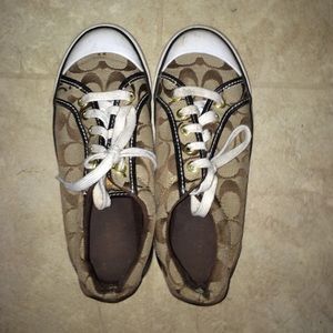 Brown coach sneakers and Black
