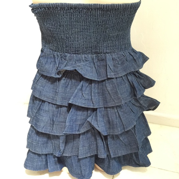 Denim Ruffle Dress - Picture 3 of 3