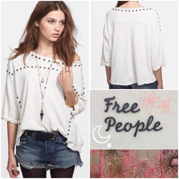 FREE PEOPLE Dillon Studded Tee