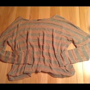Grey and brown striped sweater