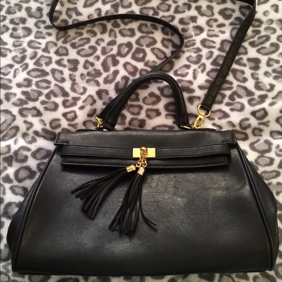 Black bag with strap