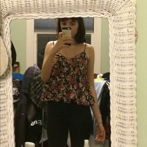 Floral baby doll crop top