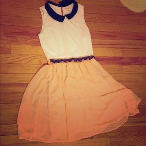 Maison Jules pale pink and white collared dress