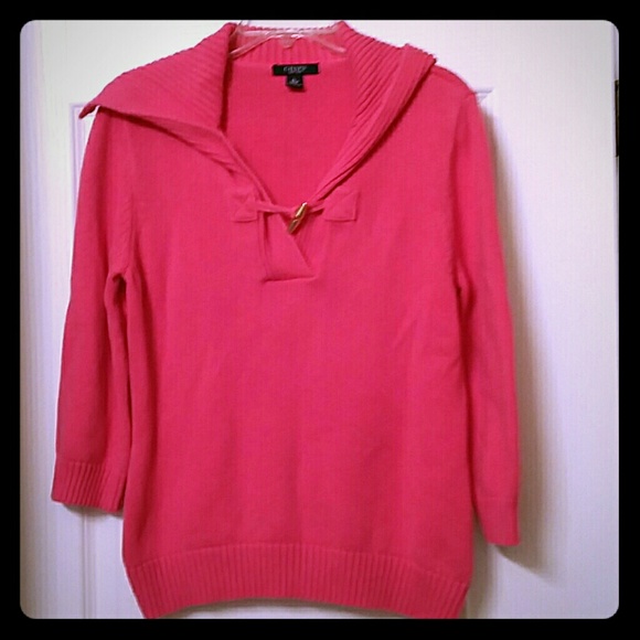 Chaps hot pink 3/4 sleeve sweater