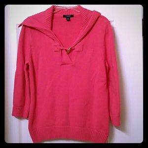 Chaps hot pink 3/4 sleeve sweater