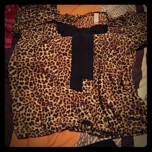 Cheetah print dress shirt