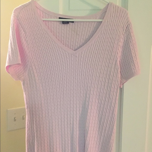 SOLD---PINK V-neck S/S Sweater - Size XL----SOLD