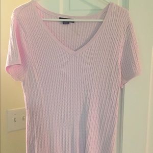 SOLD---PINK V-neck S/S Sweater - Size XL----SOLD