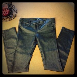 Charcoal Grey/Silver metallic legging style pants