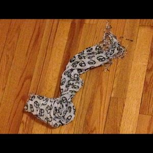 White and black peace sign scarf