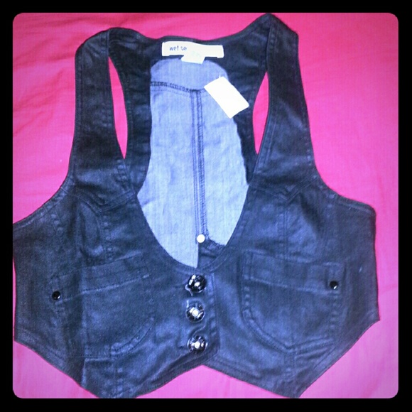 Black denim waistcoat