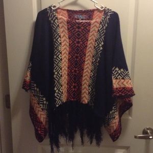 Aztec poncho sweater