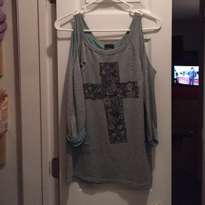 Cold shoulder sweatshirt