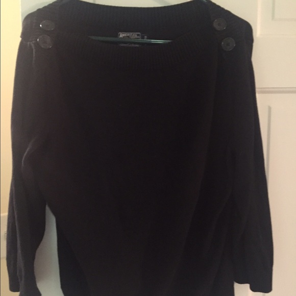SOLD---3/4 Sleeve Black Sweater - XL---SOLD